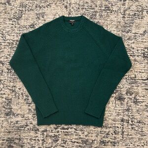 Todd Snyder Italian Wool Ribbed Raglan Sweater Knit Hunter Green Mens Small $398